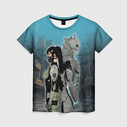 Футболка женская Хибино и Аширо -Кайдзю номер 8, цвет: 3D-принт