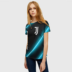 Футболка женская Juventus неоновые лампы, цвет: 3D-принт — фото 2
