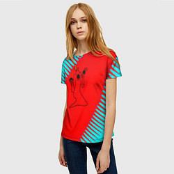 Футболка женская Kizaru abstract rap, цвет: 3D-принт — фото 2