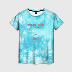 Футболка женская Tokyo: tie-dye azure, цвет: 3D-принт