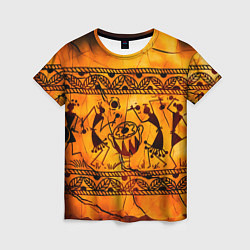 Футболка женская Африканские наскальные рисунки, цвет: 3D-принт