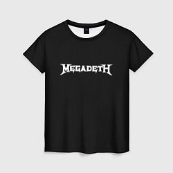 Футболка женская Megadeth logo white, цвет: 3D-принт