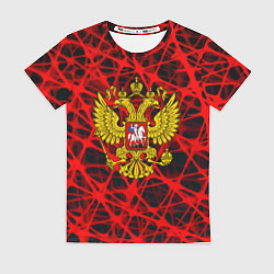 Женская футболка Россия текстура символика