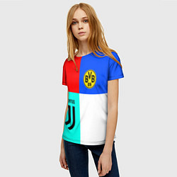 Футболка женская Juventus x Borussia, цвет: 3D-принт — фото 2