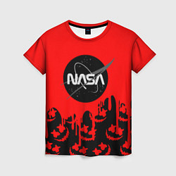 Футболка женская Marshmello x Nasa red, цвет: 3D-принт