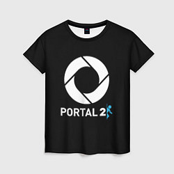 Футболка женская Portal2 logo game, цвет: 3D-принт