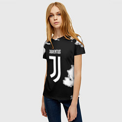Футболка женская Juventus fc краски, цвет: 3D-принт — фото 2