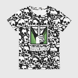 Футболка женская Rainbow six pattern skull, цвет: 3D-принт