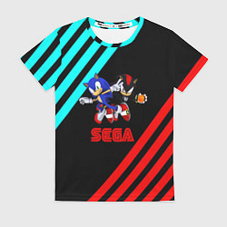 Женская футболка Sonic sega geometry