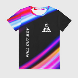 Женская футболка Fall Out Boy neon rock lights