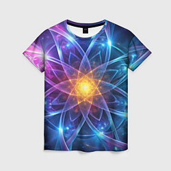 Футболка женская Космический закрученный узор-лотос: энергия вселен, цвет: 3D-принт