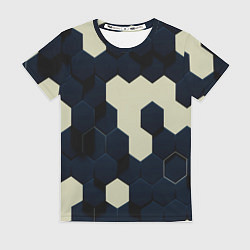 Футболка женская Соты абстракция, цвет: 3D-принт