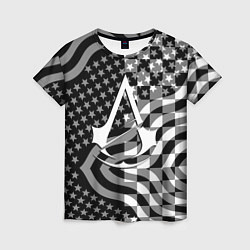 Футболка женская Assassins Creed logo game usa, цвет: 3D-принт