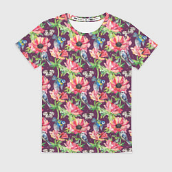 Футболка женская Птицы и цветы, цвет: 3D-принт