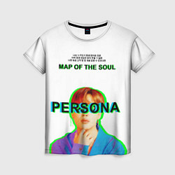 Футболка женская BTS Jimin Persona - кто я иероглифами, цвет: 3D-принт