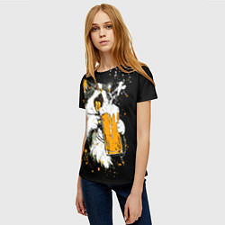 Футболка женская Кот поет под пиво, цвет: 3D-принт — фото 2