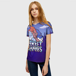 Футболка женская Street sharks - Городские Уличные Акулы, цвет: 3D-принт — фото 2