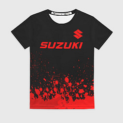 Футболка женская Suzuki - red gradient посередине, цвет: 3D-принт