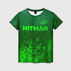 Футболка женская Hitman - green gradient посередине, цвет: 3D-принт