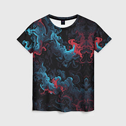 Футболка женская Цветные клубы дыма, цвет: 3D-принт