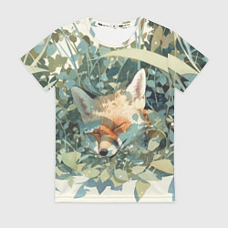Футболка женская Спящий лис, цвет: 3D-принт