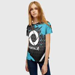 Футболка женская Portal game краски, цвет: 3D-принт — фото 2