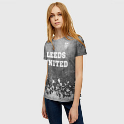 Футболка женская Leeds United - grey gradient посередине, цвет: 3D-принт — фото 2