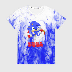 Женская футболка Sonic flame blue