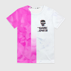 Футболка женская Game over pink abstraction, цвет: 3D-принт