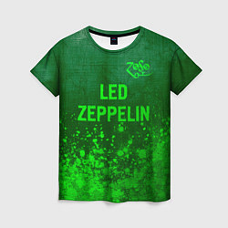 Футболка женская Led Zeppelin - green gradient посередине, цвет: 3D-принт