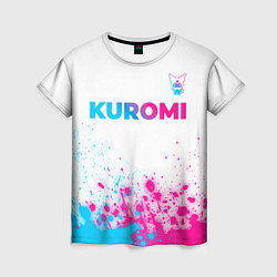 Футболка женская Kuromi neon gradient style посередине, цвет: 3D-принт