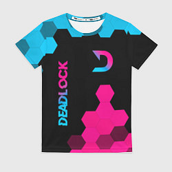 Женская футболка Deadlock - neon gradient вертикально