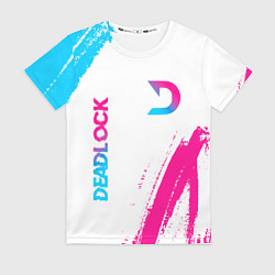Женская футболка Deadlock neon gradient style вертикально