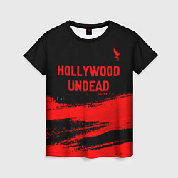 Футболка женская Hollywood Undead - red gradient посередине, цвет: 3D-принт