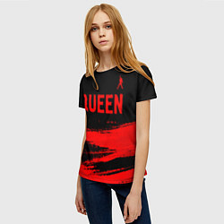 Футболка женская Queen - red gradient посередине, цвет: 3D-принт — фото 2