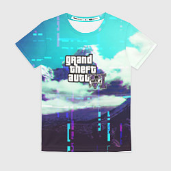 Женская футболка GTA6 glitch pattern