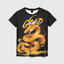 Футболка женская Gold snake, цвет: 3D-принт