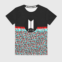 Футболка женская BTS glitch, цвет: 3D-принт