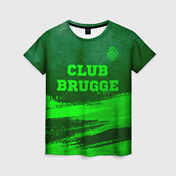 Футболка женская Club Brugge - green gradient посередине, цвет: 3D-принт