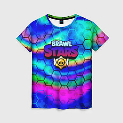 Футболка женская Brawl stars neon gradient, цвет: 3D-принт