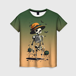 Футболка женская Funny skeleton - ai art fantasy, цвет: 3D-принт