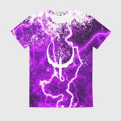 Футболка женская Quake неоновые краски шторм, цвет: 3D-принт
