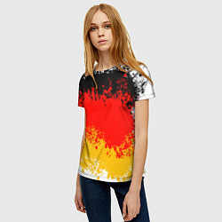 Футболка женская Флаг Германии в виде хаотичных пятен, цвет: 3D-принт — фото 2