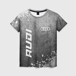 Женская футболка Audi - grey gradient вертикально