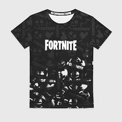 Женская футболка Fortnite pattern black