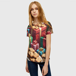 Футболка женская Рождественское печенье, цвет: 3D-принт — фото 2