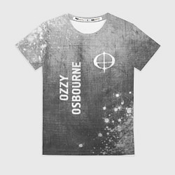 Женская футболка Ozzy Osbourne - grey gradient вертикально