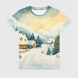 Женская футболка Праздничная деревушка