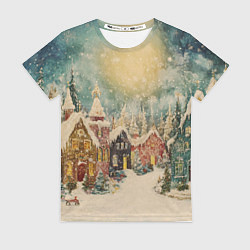 Женская футболка Милый новогодний городок
