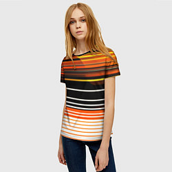Футболка женская Разноцветные вертикальные линии, цвет: 3D-принт — фото 2